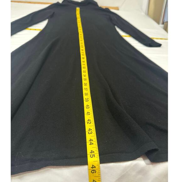 R&K original Soft black turtleneck sweater dress flare bottom long sleeves Med. - Picture 2 of 6